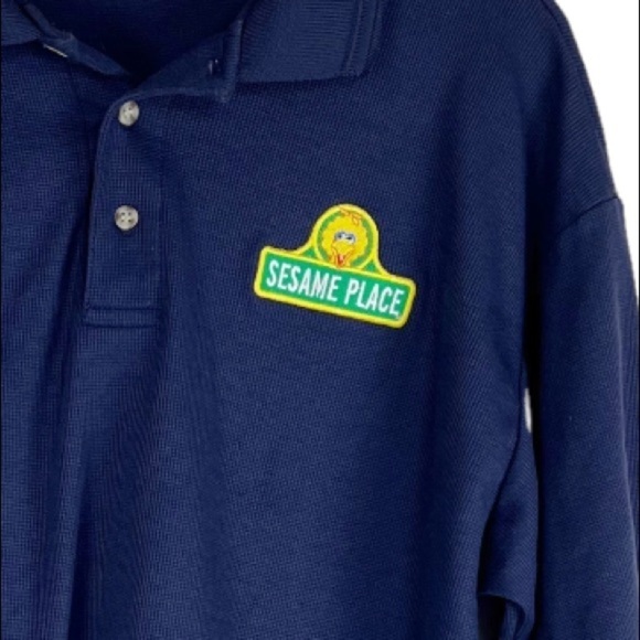 Sesame Place Navy Blue Polo Shirt Size Large - Picture 5 of 5